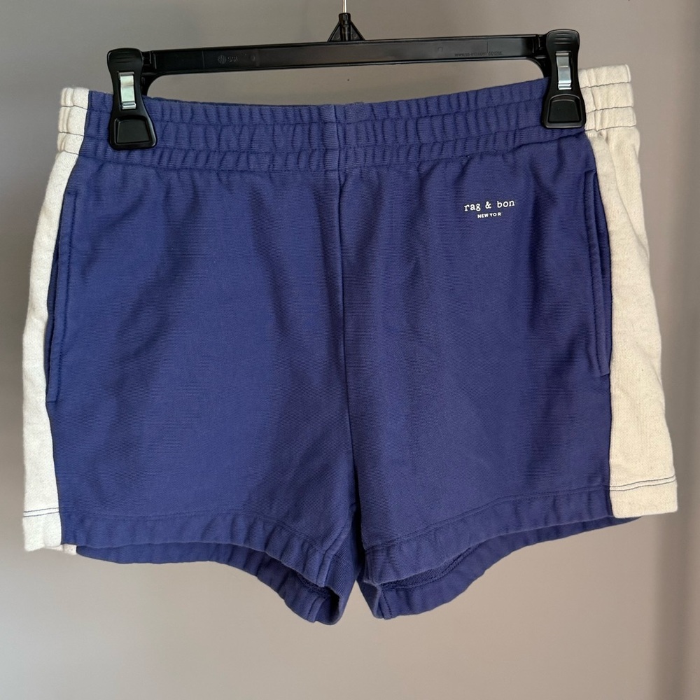 Women’s Rag & Bone City Striped Mini Sweatshort Size Medium in Blue